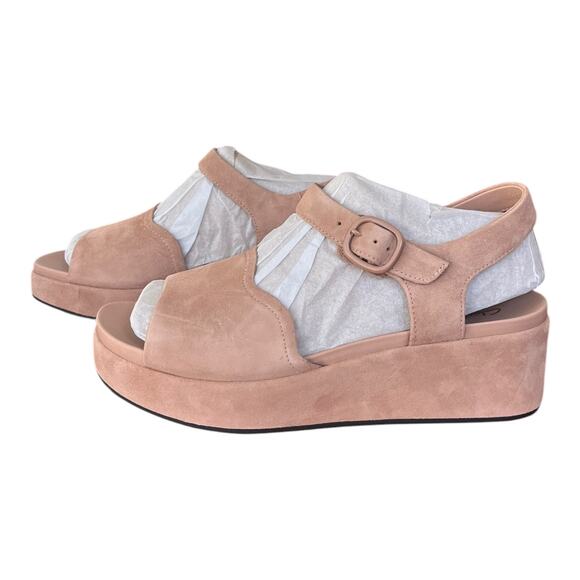 NEW Clarks Kimmei Way Wedge Sandals Dark Blush Suede Women's 10 - Picture 1 of 9